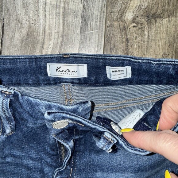 KanCan Signature Girls Youth Mid Rise Ankle Skinny Jeans Size 14 Distressed - Picture 3 of 6